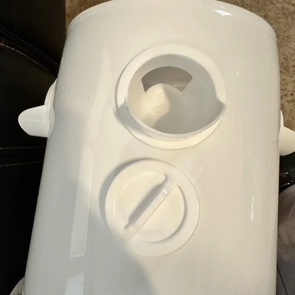 Orange and White Bird Feeder